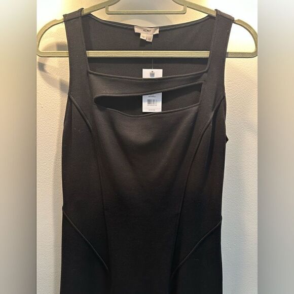 Helmut Lang Black Gala Knit Square Neck Cut Out Bodycon Dress Southern Charm L - Picture 4 of 8